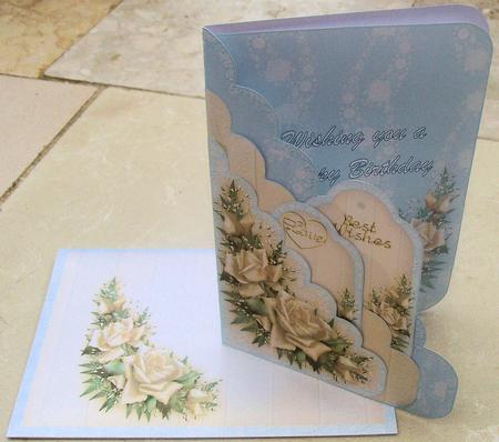 Gold Roses Scallop Pocket Card Kit by Jayne Taplin