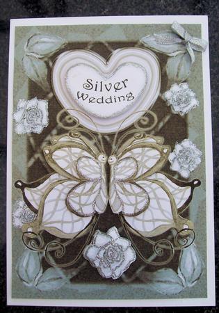 Flutterby Butterflies Silver Wedding by Jayne Taplin
