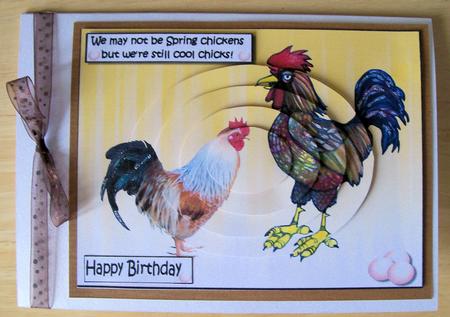 The Spring Chickens Humourous Oval Pyramid by Jayne Taplin