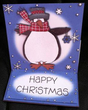 Penguin & Snowflakes 5 Minute Easel Card by Jayne Taplin