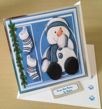 Lovely Snowman in Blue by Jayne Taplin