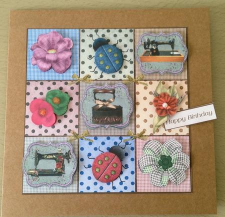 Sewing Quilt Card Topper & Decoupage by Jayne Taplin