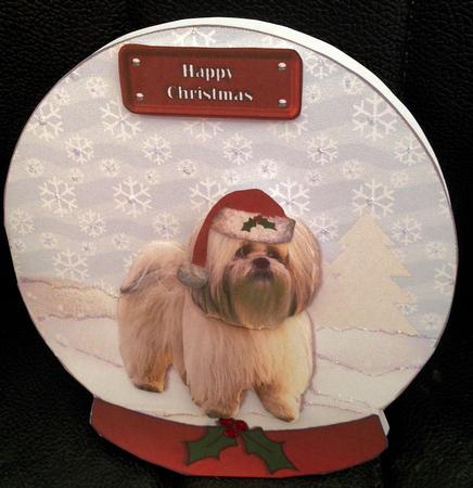 Lhasa Apso Christmas Snow Globe by Jayne Taplin