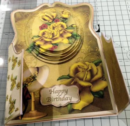 Golden Roses Shaped Gatefold Card Mini Kit by Jayne Taplin