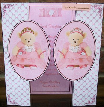 My Grand Daughter Double Oval Fold Back Card by Jayne Taplin