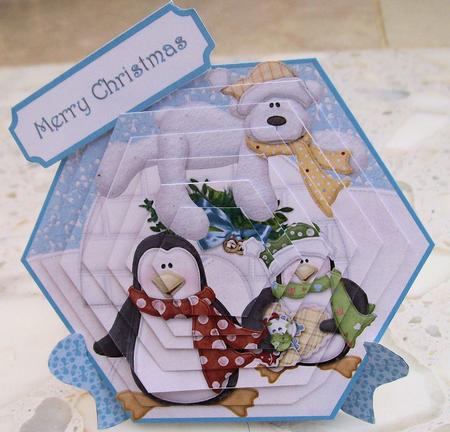 Polar Bear and Friends Pyramage on Plate Card by Jayne Taplin