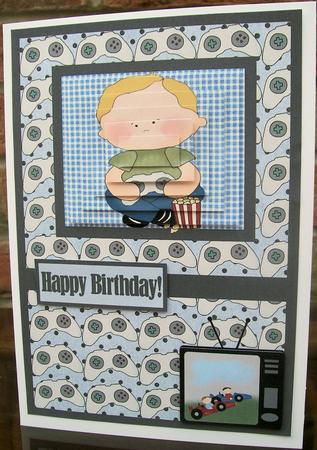Birthday Boy Gamer Pyramid Card by Jayne Taplin