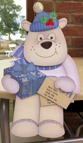 3D on the Shelf Card Kit - Little Christmas Polar Bear Ben by Jayne Taplin