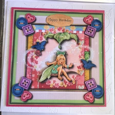 Little Fairy in the Rain Card Topper by Jayne Taplin