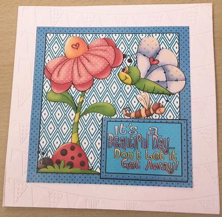 Blue Its a Beautiful Day Card Front 2 by Jayne Taplin