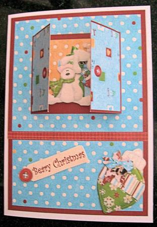 Open the Door! Beary Merry Christmas Card by Jayne Taplin