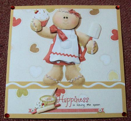 Happiness is Licking the Spoon Square Decoupage Card by Jayne Taplin