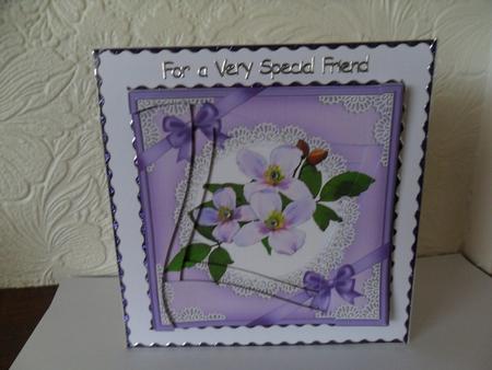 Clematis and Lace Wavy Spiral Side Stacker by Jean Deery