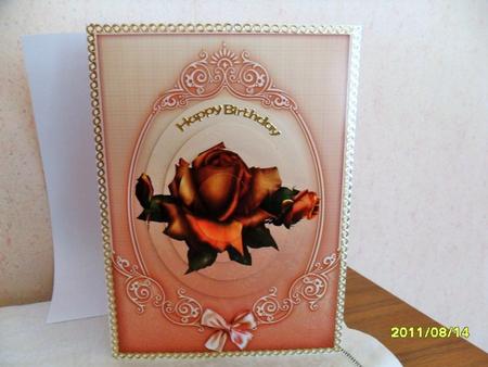 The Framed Burnished Rose Oval Pyramid by Jean Deery