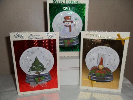 Christmas Snow Globes Decoupage by Jean Deery
