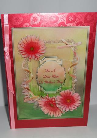 Gentle Gerberas A4 Card Front by Jean Deery