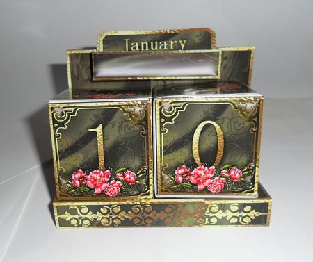 Pink Rose - Desk Top Calender by Jean Deery