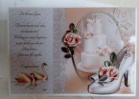 Wedding Shoe with Swans and Roses by Jean Deery