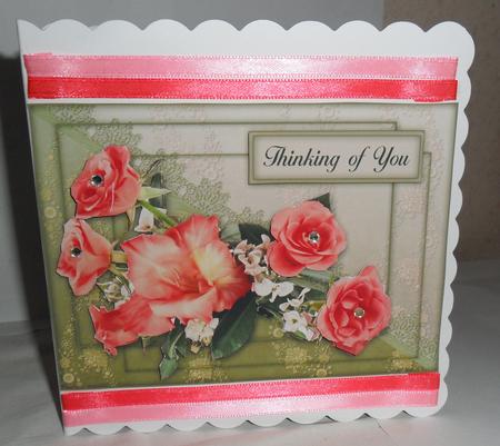 Roses and Lace - Decoupage Card by Jean Deery