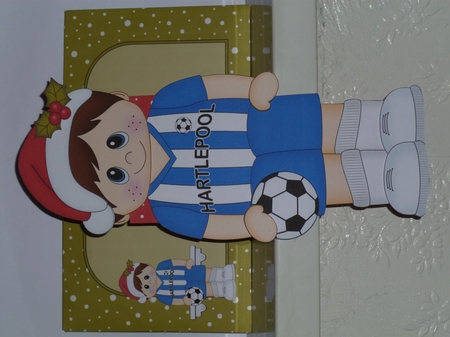3D On the Shelf Card Kit - Little Christmas Footballer plays for Hartlepool Featured Gallery Photo