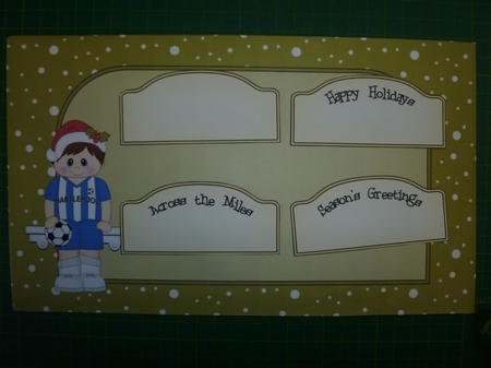 3D On the Shelf Card Kit - Little Christmas Footballer plays for Hartlepool by Jean Harrison