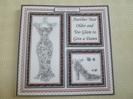 TOO GLAM TO GIVE A DAMN SQUARES 7.5 Quick Layer Card & Insert Kit by Jean Harrison