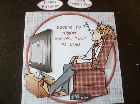 8x8 recline, TV, remote birthday/fathers day mini kit by Jean Harrison