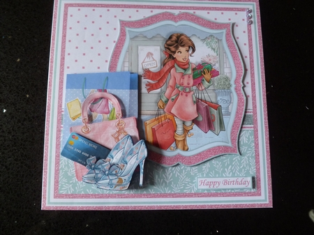 SHOPPING FOREVER HOUSEWORK WHENEVER Humorous 7.5 Decoupage Kit by Jean Harrison
