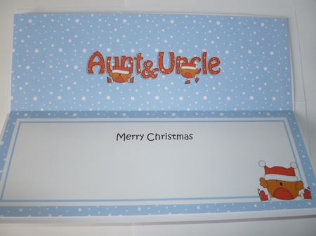 Large DL Merry Christmas AUNT & UNCLE 3D decoupage with Bobbin Robin by Jean Harrison