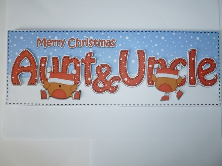 Large DL Merry Christmas AUNT & UNCLE insert with Bobbin Robin by Jean Harrison