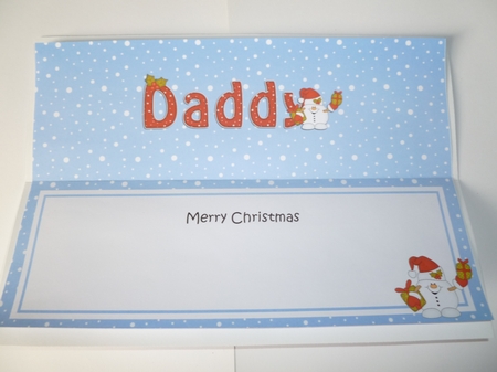 Large DL Merry Christmas DADDY 3D decoupage with Snowball Sam  by Jean Harrison