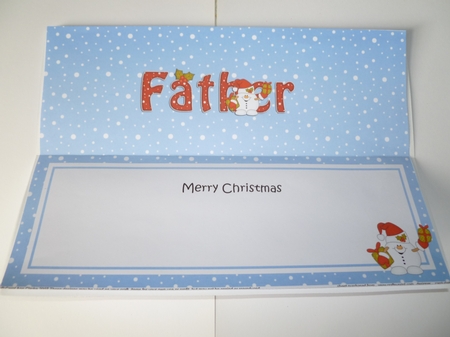 Large DL Merry Christmas FATHER insert with Snowball Sam  by Jean Harrison