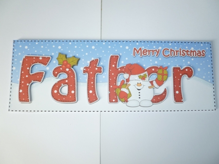 Large DL Merry Christmas FATHER insert with Snowball Sam  by Jean Harrison