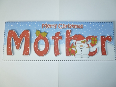 Large DL Merry Christmas MOTHER insert with Snowball Sam  by Jean Harrison