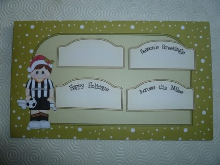 3D On the Shelf Card Kit - Little Christmas Footballer plays for Newcastle by Jean Harrison