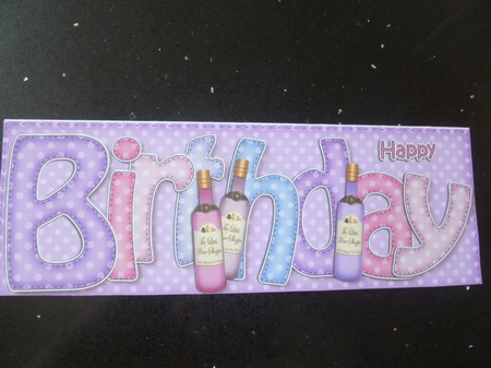 Birthday Wines Large Dl 3D Decoupage by Jean Harrison