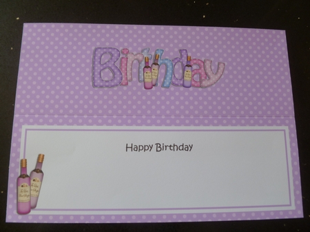 Birthday Wines Large Dl 3D Decoupage by Jean Harrison