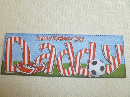 Fathers Day Daddy Football Large Dl Matching Insert by Jean Harrison