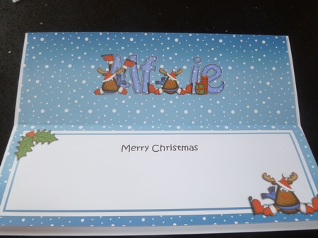 Xmas Alfie Rudolph Matching Large Dl Insert by Jean Harrison
