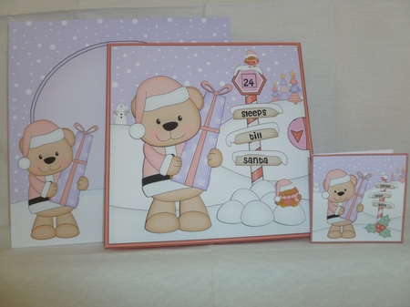 3D Xmas Livvy Bear Sleeps Till Santa Animated Card by Jean Harrison
