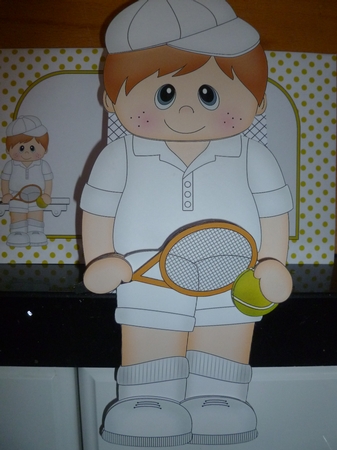 3D on the Shelf Card Kit - Little Tennis Boy Lewis by Jean Harrison