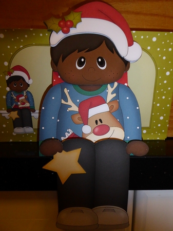 3D on the Shelf Card Kit - Ethnic Christmas Jumper Boy by Jean Harrison