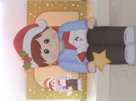 3D on the Shelf Card Kit - Little Christmas Jumper Boy by Jean Harrison