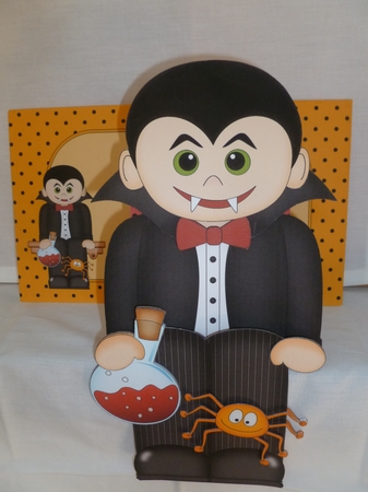 3D on the Shelf Card Kit - Little Halloween Vampire Damien by Jean Harrison