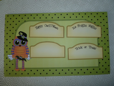 3D on the Shelf Card Kit - Little Halloween Owl Owlvera by Jean Harrison