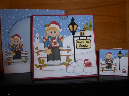 3D Christmas Jumper Girl Sleeps Till Santa Countdown Card by Jean Harrison