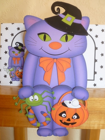 3D on the Shelf Card Kit - Little Halloween Cat Liquorice by Jean Harrison