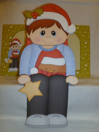 3D on the Shelf Card Kit - Little Christmas Jumper Boy by Jean Harrison