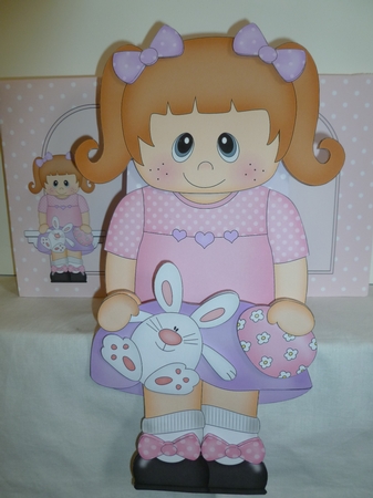3D on the Shelf Card Kit - Little Girl's Easter Bunny & Egg by Jean Harrison