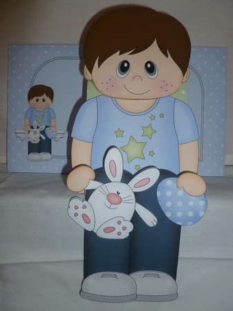 3D on the Shelf Card Kit - Little Boy's Easter Bunny & Egg by Jean Harrison